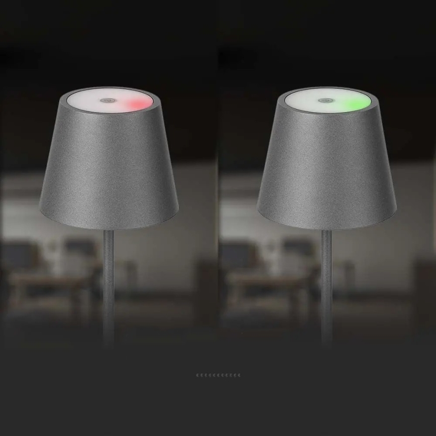 LED Lampada da tavolo ricaricabile touch dimmerabile LED/2W/5V 4400 mAh 3000K IP54 grigio