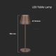 LED Lampada da tavolo ricaricabile touch dimmerabile LED/2W/5V 4400 mAh 3000K IP54 marrone