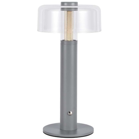 LED Lampada da tavolo touch ricaricabile e dimmerabile LED/1W/5V 3000K 1800 mAh grigio