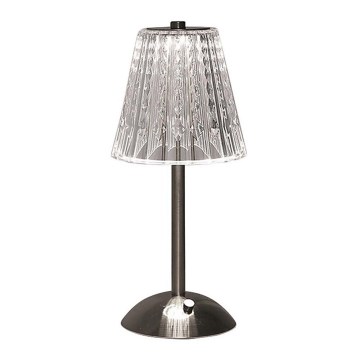 LED Lampada da tavolo touch ricaricabile e dimmerabile LED/2,4W/5V 3000-6000K 1800 mAh cromo lucido