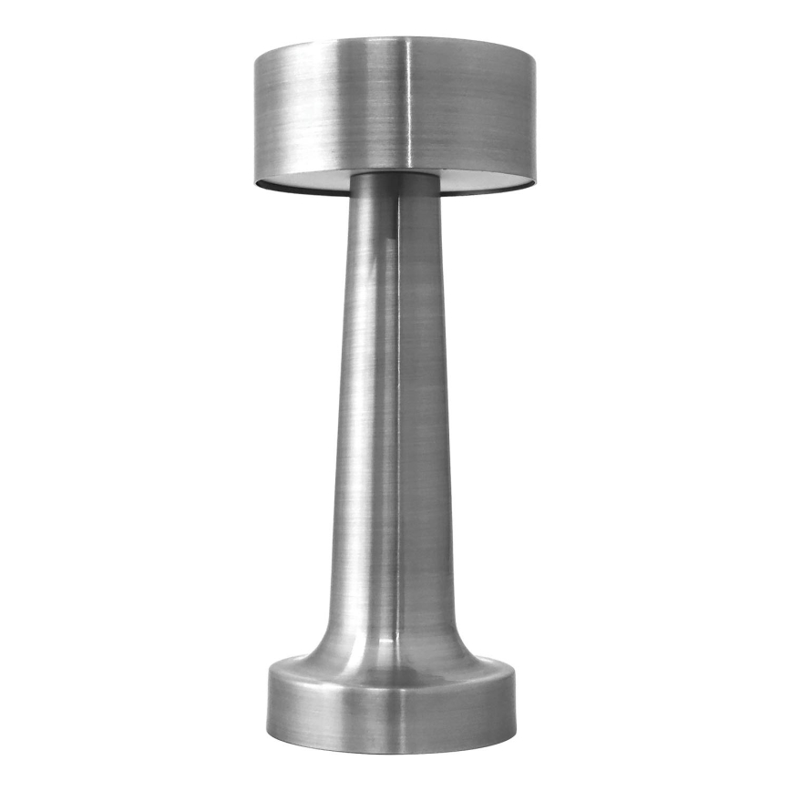 LED Lampada da tavolo touch ricaricabile e dimmerabile LED/3W/5V 2000mAh cromo opaco