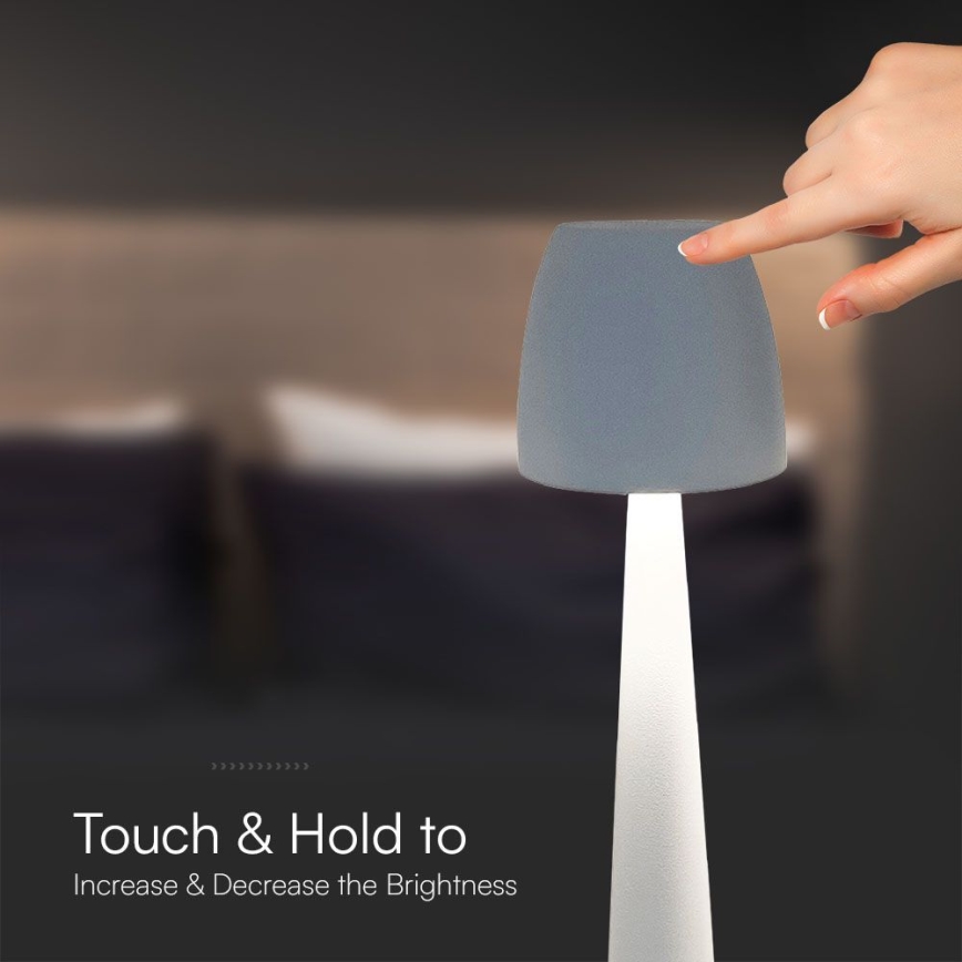 LED Lampada da tavolo touch ricaricabile e dimmerabile LED/3W/5V 3000-6000K 1800 mAh bianco