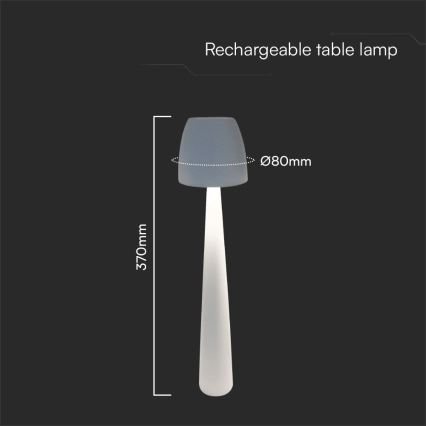 LED Lampada da tavolo touch ricaricabile e dimmerabile LED/3W/5V 3000-6000K 1800 mAh bianco