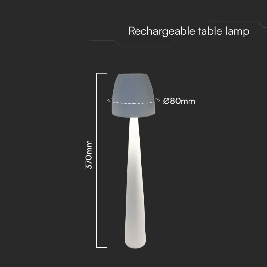 LED Lampada da tavolo touch ricaricabile e dimmerabile LED/3W/5V 3000-6000K 1800 mAh bianco