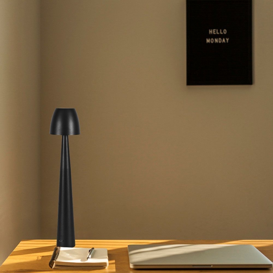 LED Lampada da tavolo touch ricaricabile e dimmerabile LED/3W/5V 3000-6000K 1800 mAh nero