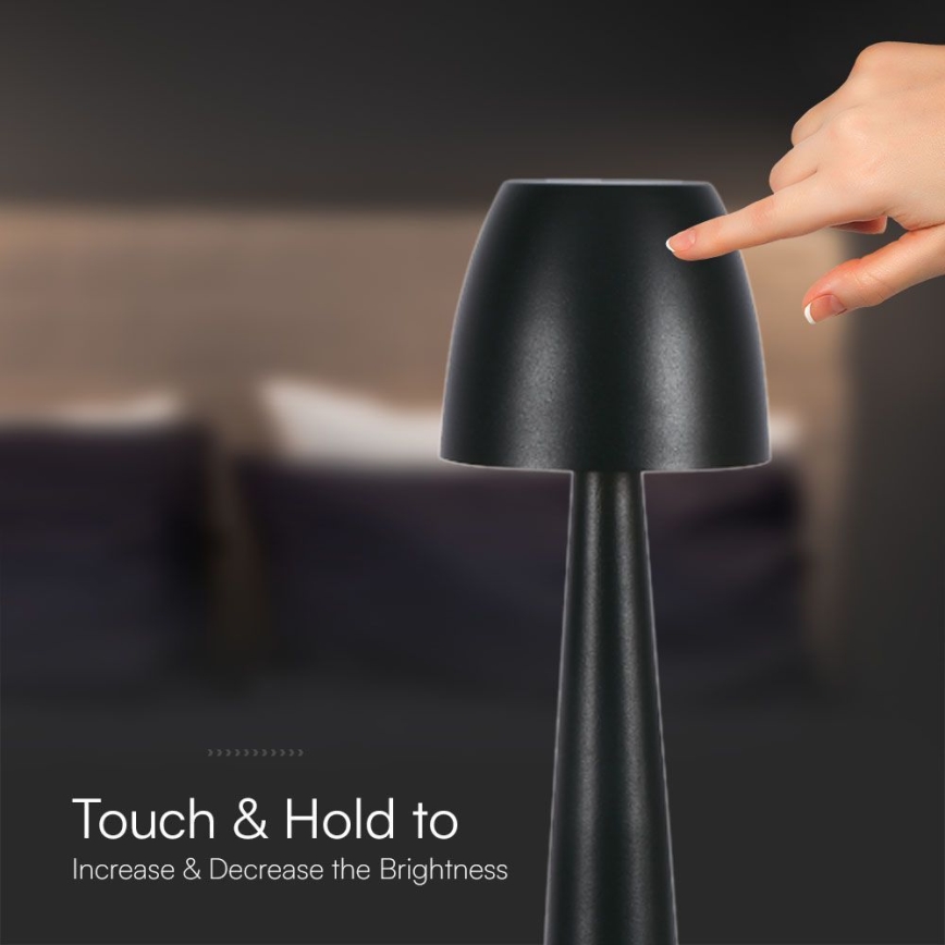 LED Lampada da tavolo touch ricaricabile e dimmerabile LED/3W/5V 3000-6000K 1800 mAh nero