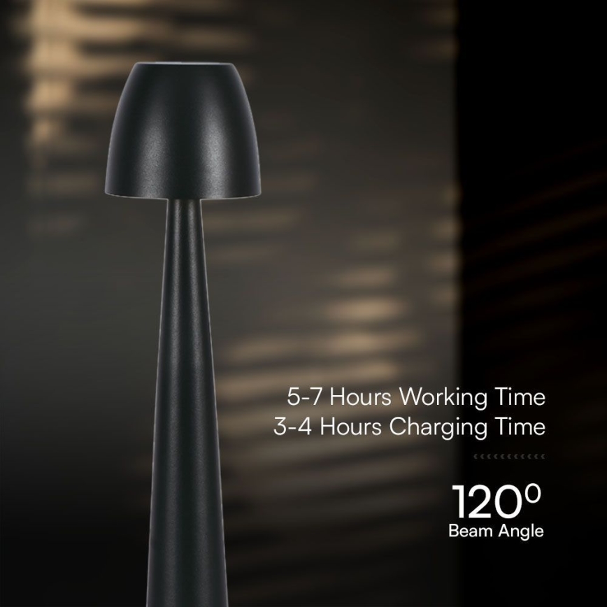 LED Lampada da tavolo touch ricaricabile e dimmerabile LED/3W/5V 3000-6000K 1800 mAh nero