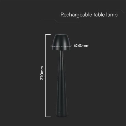 LED Lampada da tavolo touch ricaricabile e dimmerabile LED/3W/5V 3000-6000K 1800 mAh nero