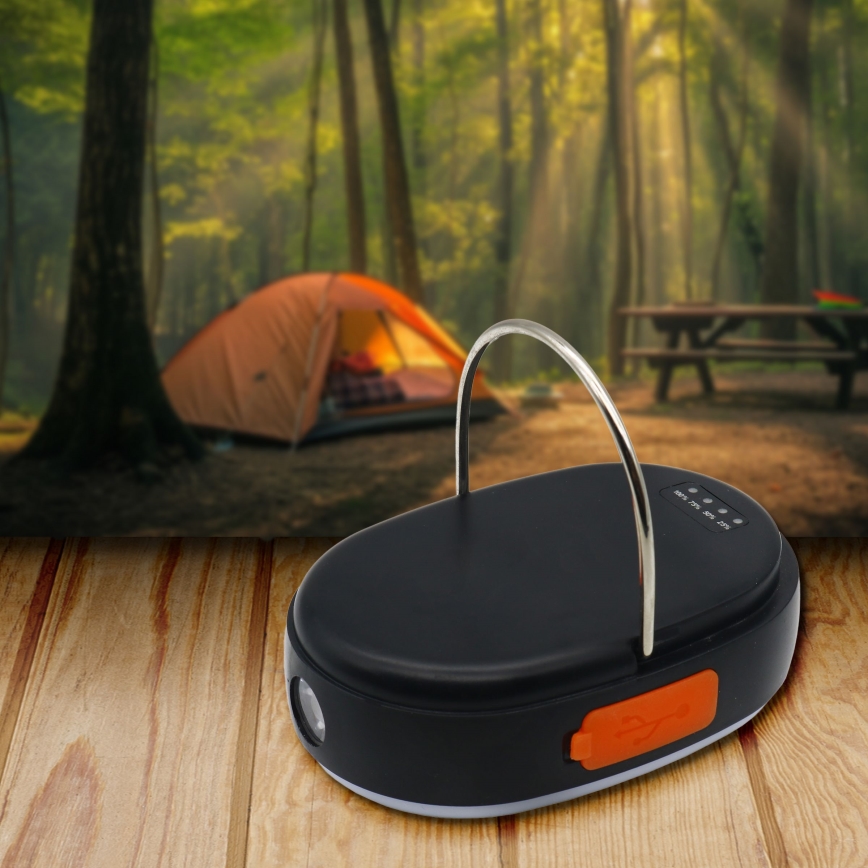 Lampada LED dimmerabile ricaricabile con funzione di power bank K4 LED/1W/5V 3000-6500K IPX4 4000 mAh nero