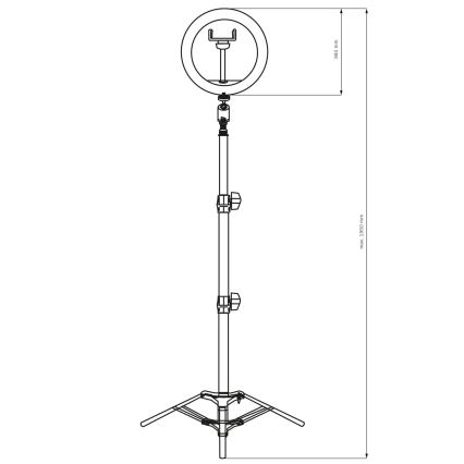 LED Lampada dimmerabile con treppiede e supporto per vlogging LED/15W/5V 2700-6500K