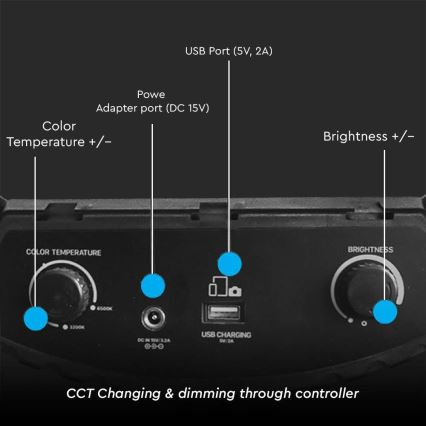 LED Lampada dimmerabile con un supporto e supporto per vlogging LED/55W/230V CRI 90 + telecomando
