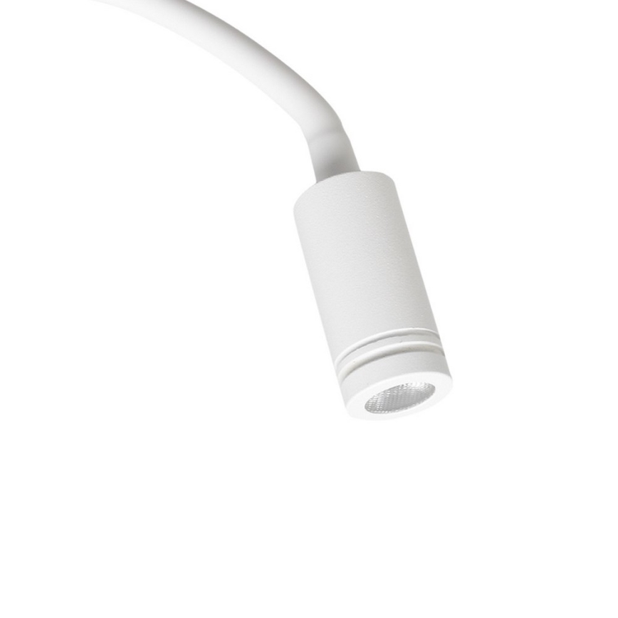 LED Lampada flessibile da parete con base USB 1xLED/8W+1xLED/2W/230V bianco