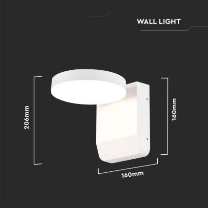 LED Lampada flessibile da parete per esterni LED/17W/230V IP65 3000K bianco