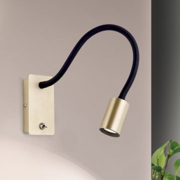 LED Lampada flessibile da parete piccola KURT LED/5W/230V oro