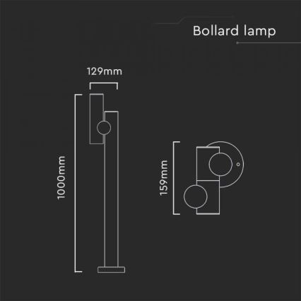 LED Lampada flessibile per esterni LED/4W/230V 3000K IP44 100 cm nero