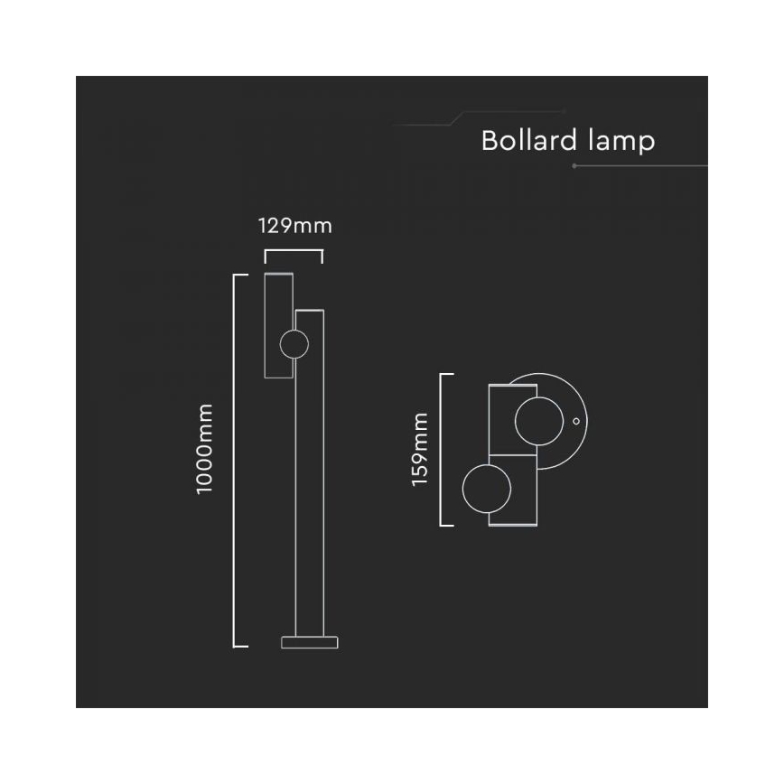 LED Lampada flessibile per esterni LED/4W/230V 4000K IP44 100 cm nero