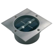 LED Lampada segnapasso solare LED/0,12W/2xAAA IP67 acciaio inossidabile quadrato