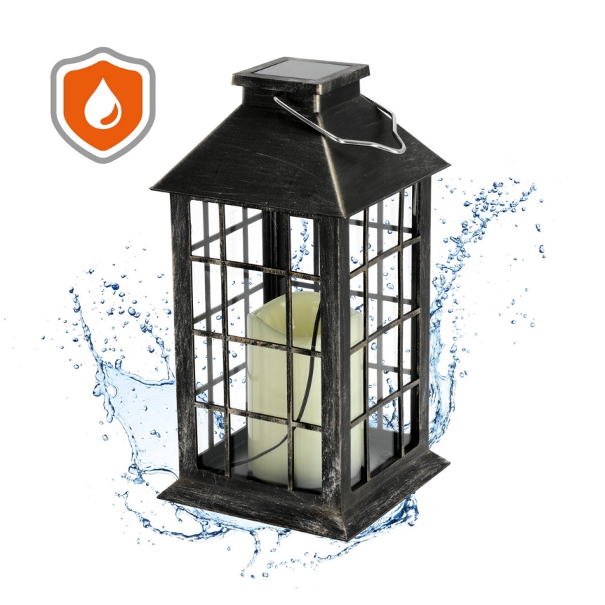 LED Lampada solare a sospensione LED/0,02W/1,2V 1xAA 2700K IP44 200 mAh patina