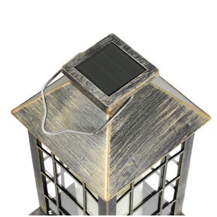 LED Lampada solare a sospensione LED/0,02W/1,2V 1xAA 2700K IP44 200 mAh patina