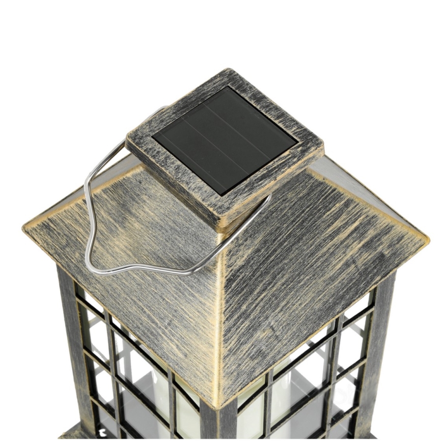 LED Lampada solare a sospensione LED/0,02W/1,2V 1xAA 2700K IP44 200 mAh patina