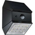 LED Lampada solare da parete con sensore LED/2,5W/3,7V 3000/4000/6000K IP65 1200 mAh nera