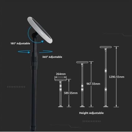 LED Lampada solare regolabile GARDEN LED/8W/5V 60-129 cm 4000K IP65