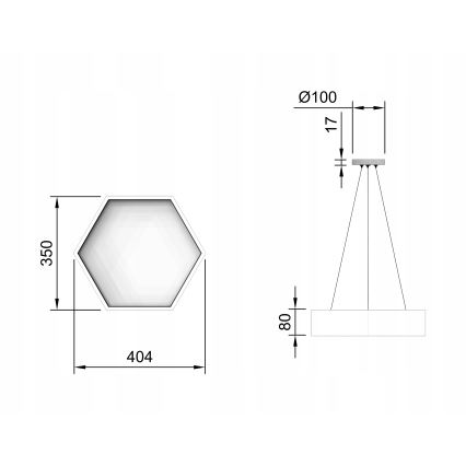 LED lampadario a cavo LED/20W/230V nero