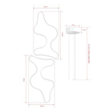 LED Lampadario a filo DUPLE ARTISAN LED/80W/230V 6500K bianco