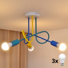 LED Lampadario a plafone per bambini OXFORD 3xE27/60W/230V