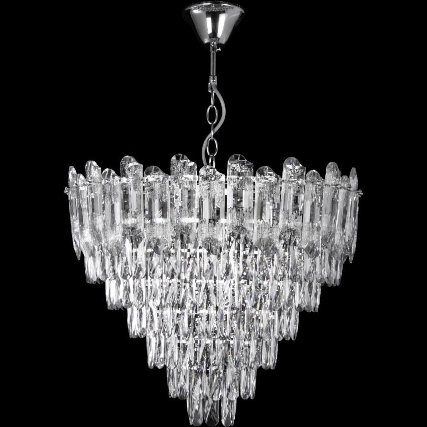 LED Lampadario a sospensione con catena 11xE27/60W/230V + 7xLED/6W diametro 60 cm cromo lucido