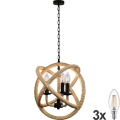 LED Lampadario a sospensione con catena ROPE GLOBO 3xE14/4,3W/230V