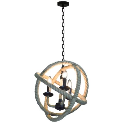LED Lampadario a sospensione con catena ROPE GLOBO 3xE14/4,3W/230V