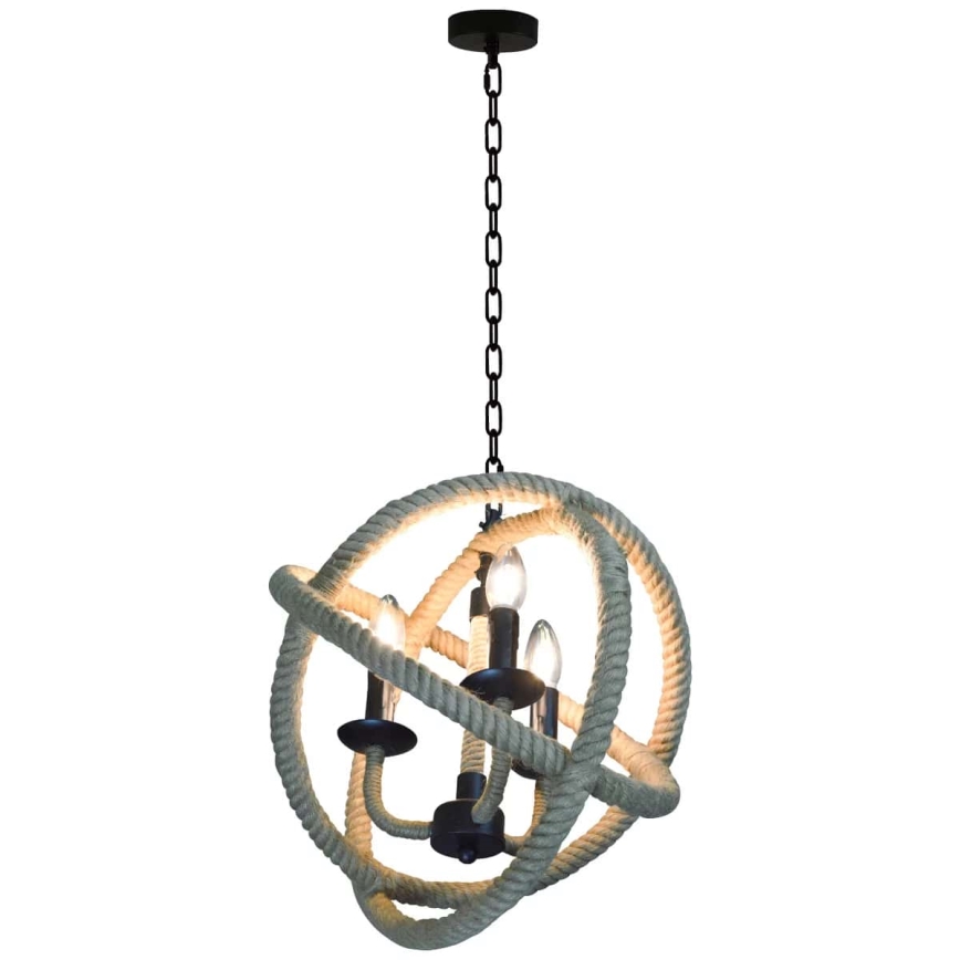 LED Lampadario a sospensione con catena ROPE GLOBO 3xE14/4,3W/230V