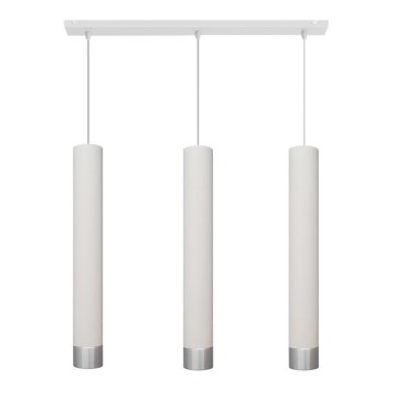 LED Lampadario a sospensione con filo TUBA 3xGU10/4,8W/230V bianco/cromo opaco