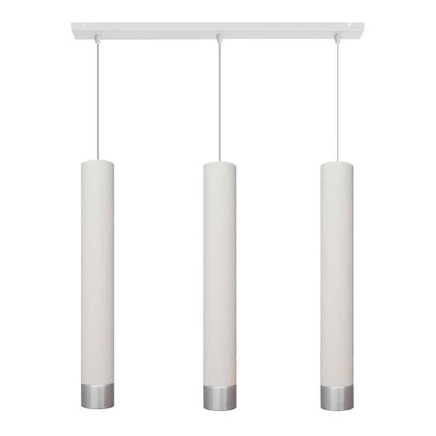 LED Lampadario a sospensione con filo TUBA 3xGU10/4,8W/230V bianco/cromo opaco