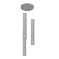 LED Lampadario a sospensione con filo TUBA 3xGU10/4,8W/230V grigio/cromo opaco