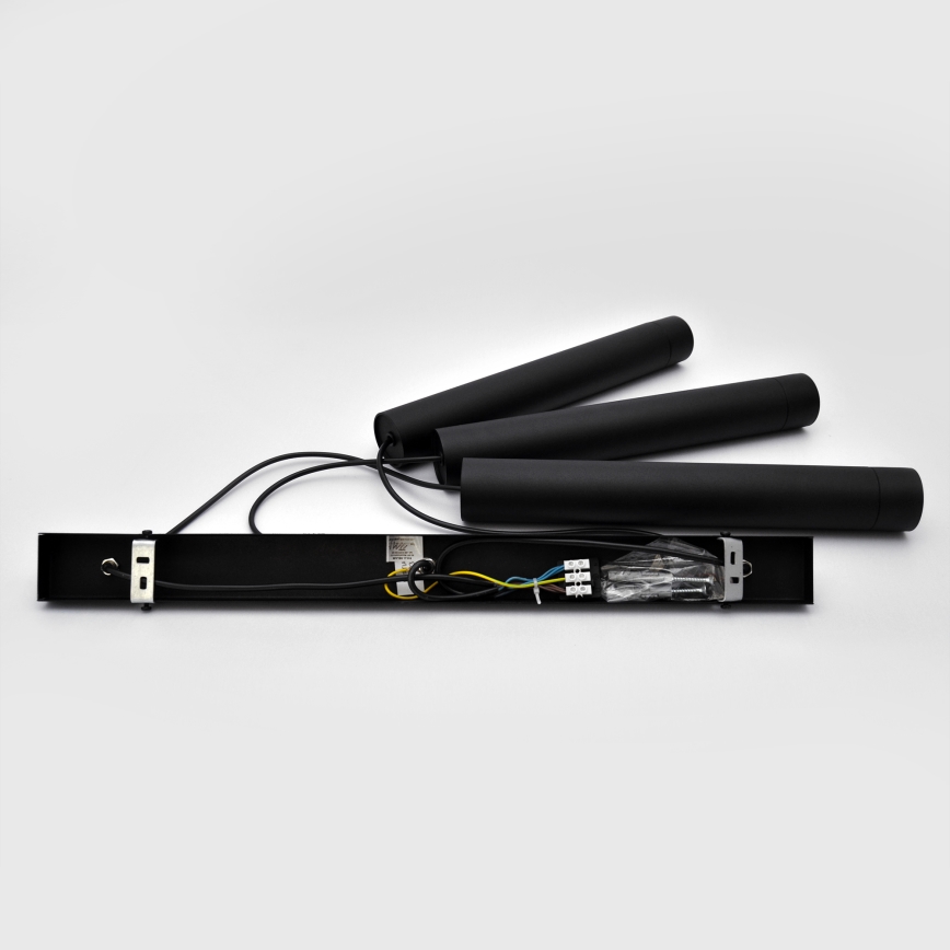 LED Lampadario a sospensione con filo TUBA 3xGU10/4,8W/230V nero