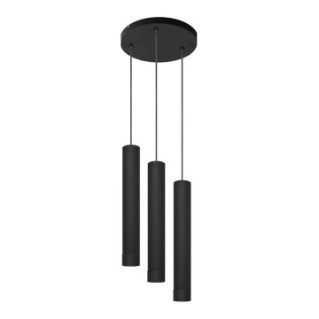 LED Lampadario a sospensione con filo TUBA 3xGU10/4,8W/230V nero