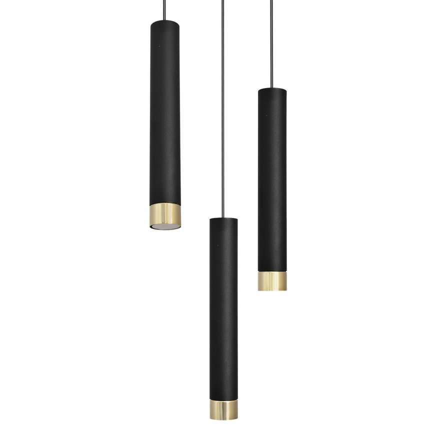 LED Lampadario a sospensione con filo TUBA 3xGU10/6,5W/230V nero/oro