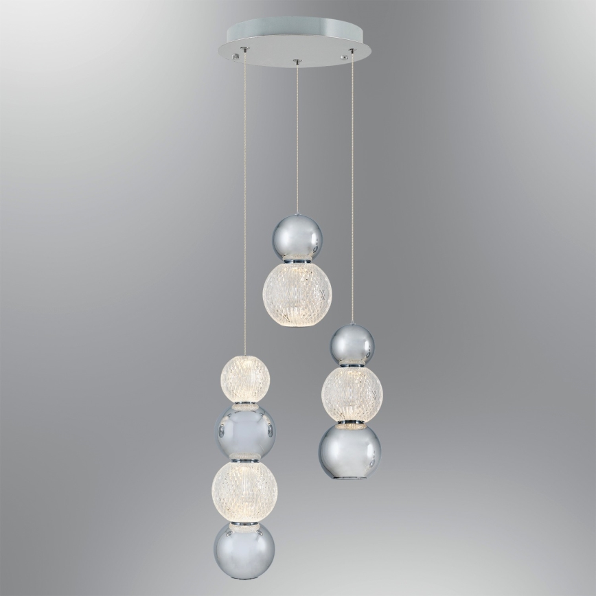 LED Lampadario CREMONA LED/17W/230V 3000K cromo opaco