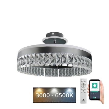 LED Lampadario da parete in cristallo dimmerabile LED/75W/230V 3000-6500K cromo opaco + telecomando