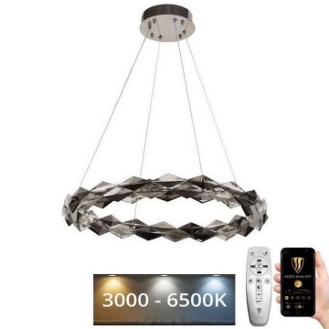 LED Lampadario di cristallo dimmerabile a filo LED/40W/230V 3000-6500K cromo lucido + telecomando