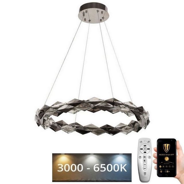LED Lampadario di cristallo dimmerabile a filo LED/40W/230V 3000-6500K cromo lucido + telecomando