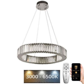 LED Lampadario di cristallo dimmerabile a filo LED/40W/230V 3000-6500K cromo lucido + telecomando