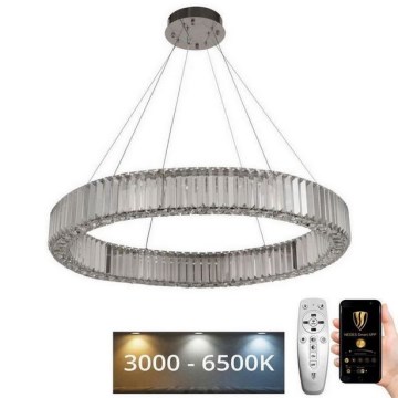 LED Lampadario di cristallo dimmerabile a filo LED/50W/230V 3000-6500K cromo lucido + telecomando