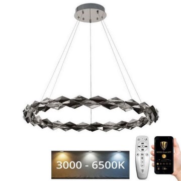 LED Lampadario di cristallo dimmerabile a filo LED/55W/230V 3000-6500K cromo lucido + telecomando