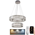 LED Lampadario di cristallo dimmerabile a filo LED/65W/230V 3000-6500K cromo lucido + telecomando