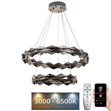 LED Lampadario di cristallo dimmerabile a filo LED/65W/230V 3000-6500K cromo lucido + telecomando