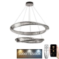 LED Lampadario di cristallo dimmerabile a filo LED/90W/230V 3000-6500K cromo lucido + telecomando