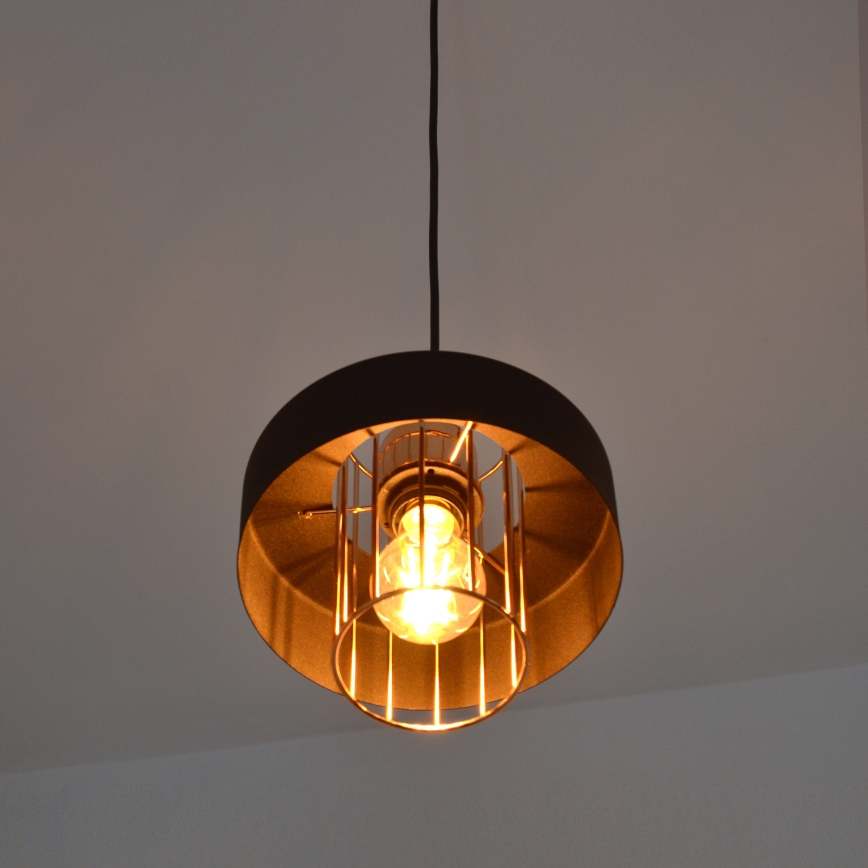 LED Lampadario LED a sospensione con filo VOLTA 2xE27/15W/230V nero/oro